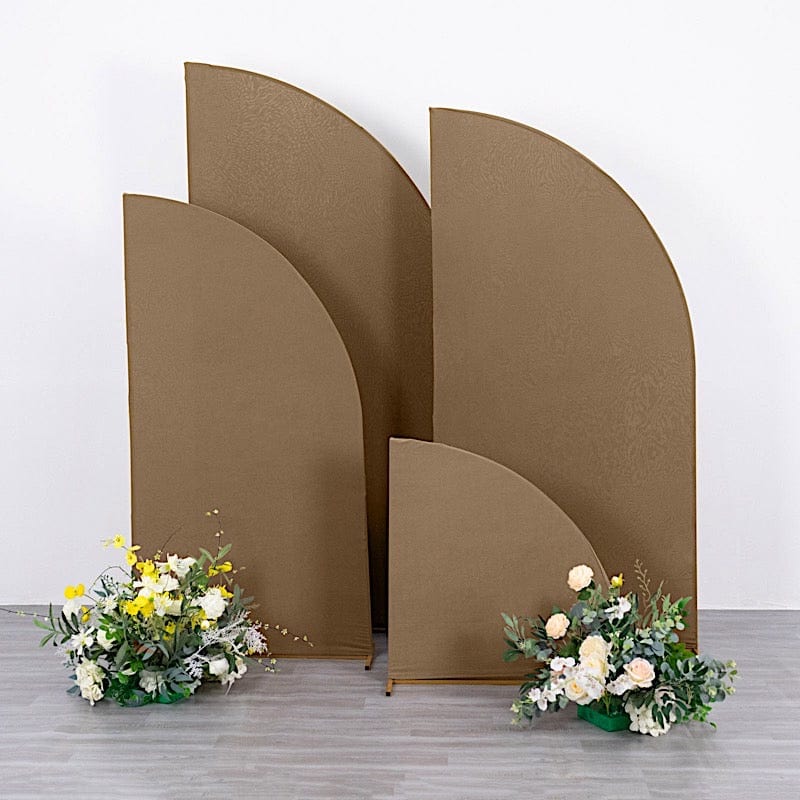 4 Matte Fitted Spandex Half Moon Wedding Arch Backdrop Stand Covers