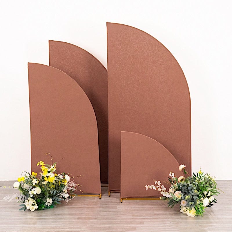 4 Matte Fitted Spandex Half Moon Wedding Arch Backdrop Stand Covers