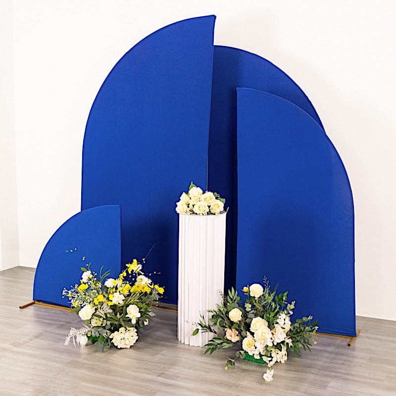 4 Matte Fitted Spandex Half Moon Wedding Arch Backdrop Stand Covers