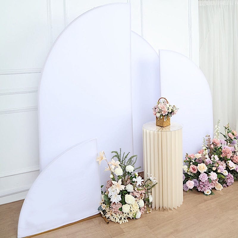 4 Matte Fitted Spandex Half Moon Wedding Arch Backdrop Stand Covers