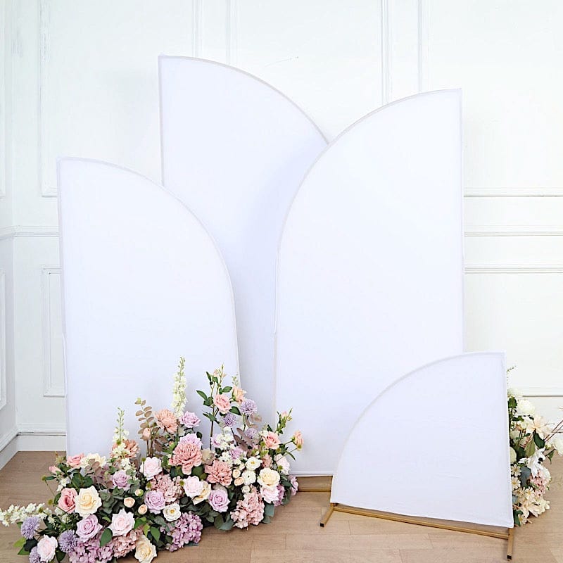 4 Matte Fitted Spandex Half Moon Wedding Arch Backdrop Stand Covers