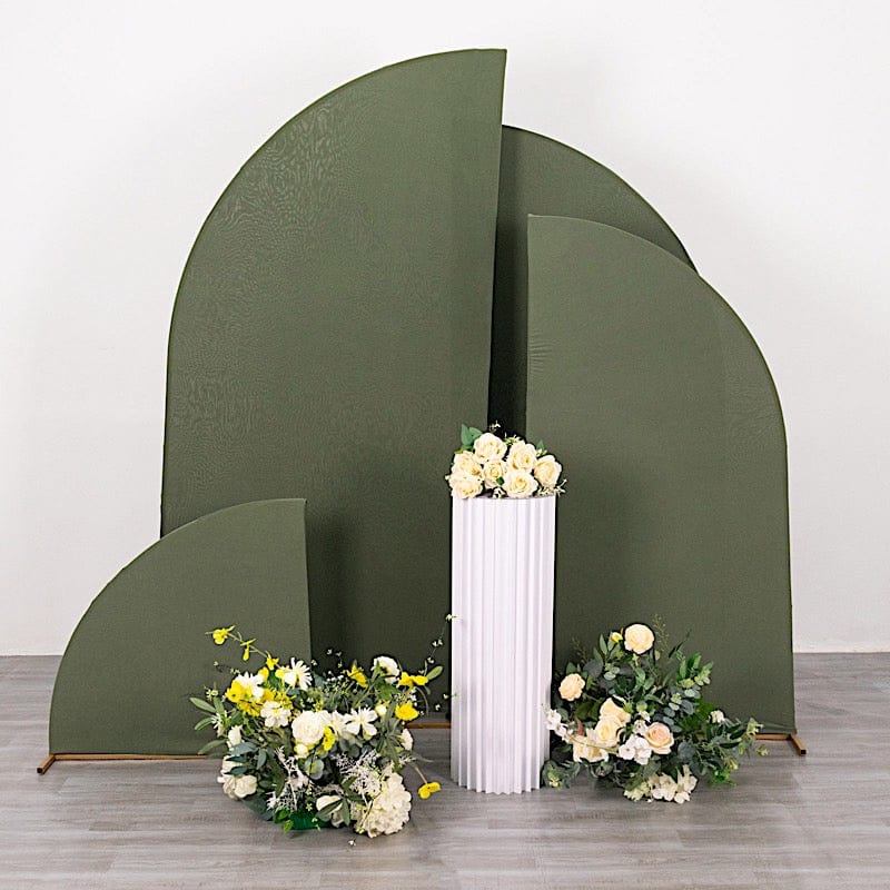 4 Matte Fitted Spandex Half Moon Wedding Arch Backdrop Stand Covers