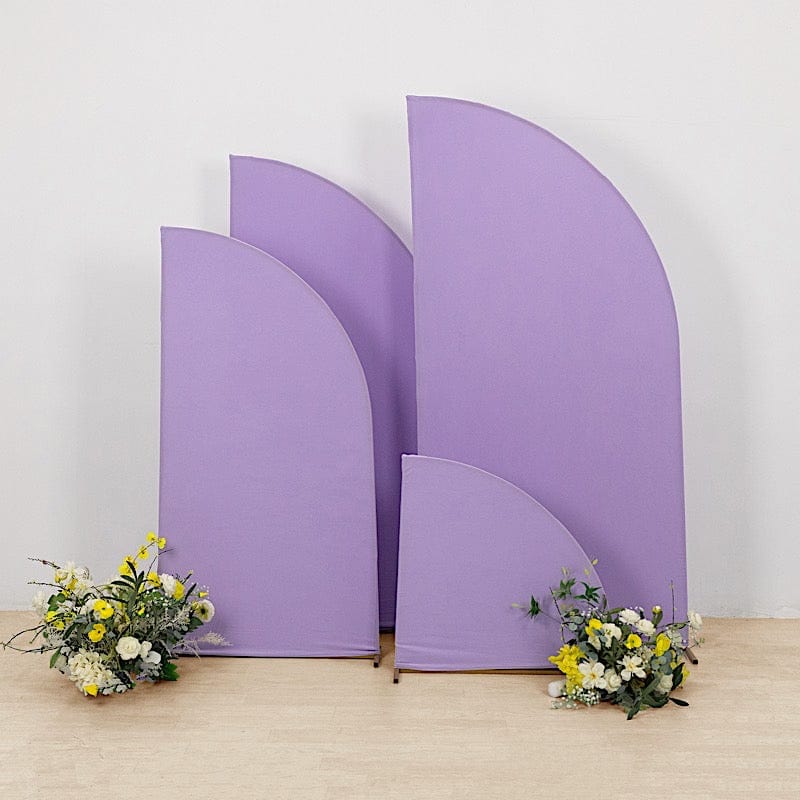 4 Matte Fitted Spandex Half Moon Wedding Arch Backdrop Stand Covers