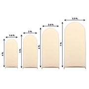 4 Matte Fitted Spandex Round Top Wedding Arch Backdrop Stand Covers Set