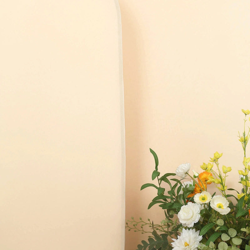 4 Matte Fitted Spandex Round Top Wedding Arch Backdrop Stand Covers Set