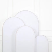 4 Matte Fitted Spandex Round Top Wedding Arch Backdrop Stand Covers Set