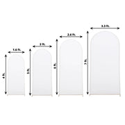 4 Matte Fitted Spandex Round Top Wedding Arch Backdrop Stand Covers Set