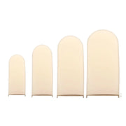 4 Matte Fitted Spandex Round Top Wedding Arch Backdrop Stand Covers Set IRON_STND06_SPX_SET1_081