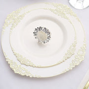 4 Metal 2" Elegant Daisy Flower Napkin Rings - Silver NAP_RING40_SILV