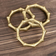 4 Metal 2" Napkin Rings Bamboo Knuckle Style - Gold NAP_RING50_GOLD