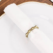 4 Metal 2" Napkin Rings Bamboo Knuckle Style - Gold NAP_RING50_GOLD
