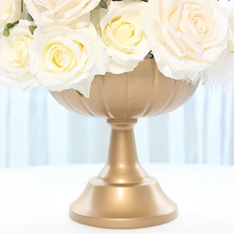 4 Metal Compote Pedestal Bowl Flower Vases in Grecian Urn Style - Gold VASE_PB009_MET_9_GOLD