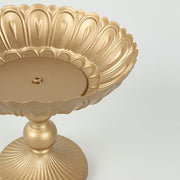 4 Metal Compote Pedestal Bowl Flower Vases in Vintage Floral Pattern - Gold VASE_PB010_MET_10_GOLD