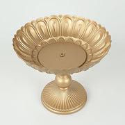 4 Metal Compote Pedestal Bowl Flower Vases in Vintage Floral Pattern - Gold VASE_PB010_MET_10_GOLD