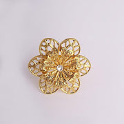 4 Metal Hollow Sun Flower Napkin Rings NAP_RING45_GOLD