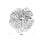 4 Metal Jasmine Flower Napkin Rings with Pearl Center