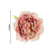 4 Metal Napkin Rings with Silk Peony Flower