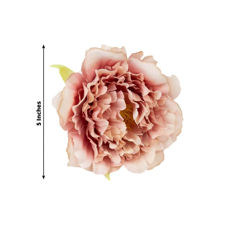 4 Metal Napkin Rings with Silk Peony Flower