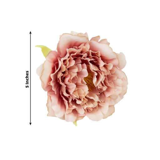 4 Metal Napkin Rings with Silk Peony Flower