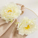 4 Metal Napkin Rings with Silk Peony Flower