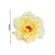 4 Metal Napkin Rings with Silk Peony Flower