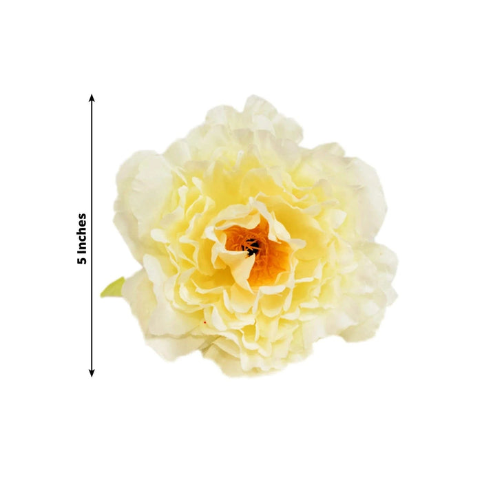 4 Metal Napkin Rings with Silk Peony Flower