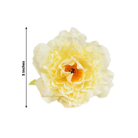 4 Metal Napkin Rings with Silk Peony Flower