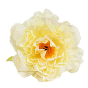 4 Metal Napkin Rings with Silk Peony Flower NAP_RING_FLOR01_IVR