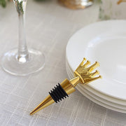4" Metal Princess Crown Bottle Stopper with Gift Box - Gold and Clear STOP_CROWN01_GOLD
