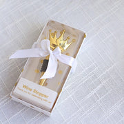 4" Metal Princess Crown Bottle Stopper with Gift Box - Gold and Clear STOP_CROWN01_GOLD