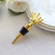 4" Metal Princess Crown Bottle Stopper with Gift Box - Gold and Clear STOP_CROWN01_GOLD