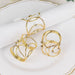 4 Metal Rhinestone Napkin Rings with Hollow Woven Style