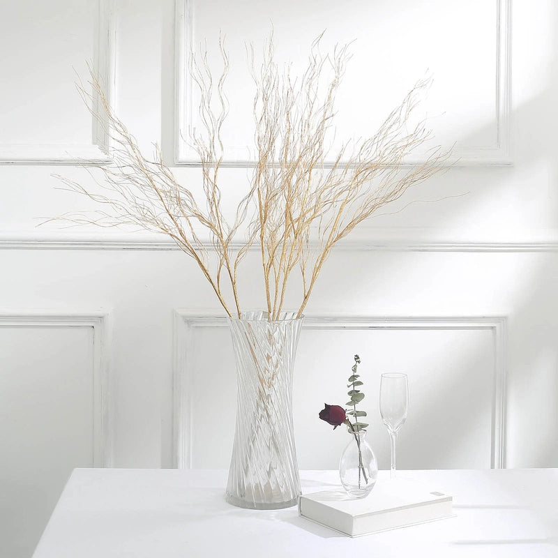 4 Metallic 21" Artificial Willow Branches Long Stem Twigs - Gold ARTI_METLIC24_GOLD