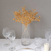 4 Metallic Artificial Baby's Breath Flower Bouquet - Gold ARTI_METLIC28_GOLD