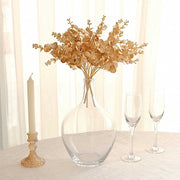 4 Metallic Artificial Eucalyptus Leaves Bushes - Gold ARTI_METLIC29_GOLD
