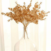 4 Metallic Artificial Eucalyptus Leaves Bushes - Gold ARTI_METLIC29_GOLD