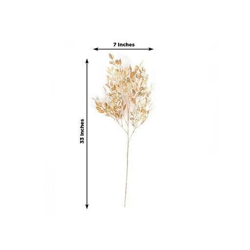 4 Metallic Artificial Italian Ruscus Branches - Gold ARTI_METLIC31_33_GOLD