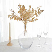 4 Metallic Artificial Italian Ruscus Leaves Branches - Gold ARTI_METLIC31_GOLD