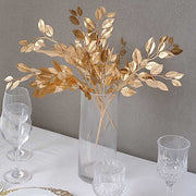 4 Metallic Artificial Italian Ruscus Leaves Branches - Gold ARTI_METLIC31_GOLD