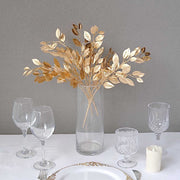 4 Metallic Artificial Italian Ruscus Leaves Branches - Gold ARTI_METLIC31_GOLD