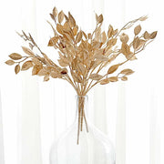 4 Metallic Artificial Italian Ruscus Leaves Branches - Gold ARTI_METLIC31_GOLD