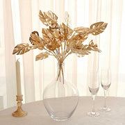 4 Metallic Artificial Monstera Leaves Bushes - Gold ARTI_METLIC30_GOLD