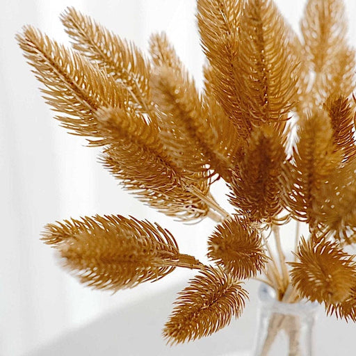 4 Metallic Artificial Pine Grass Bushes - Gold ARTI_METLIC27_GOLD