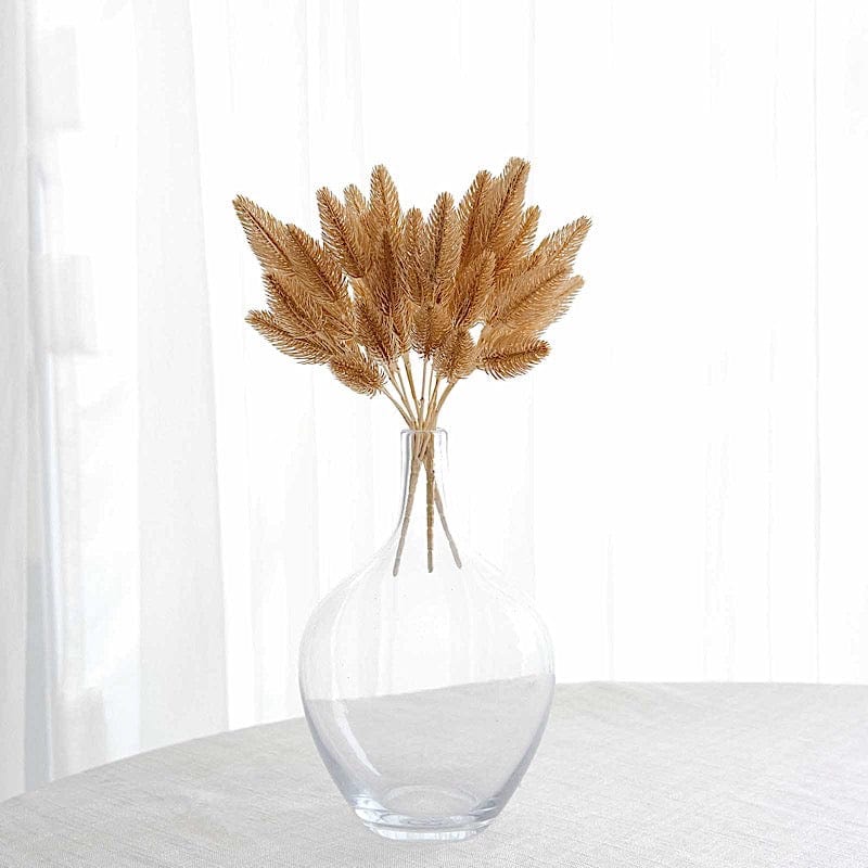 4 Metallic Artificial Pine Grass Bushes - Gold ARTI_METLIC27_GOLD