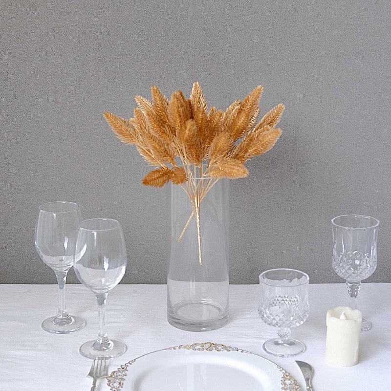 4 Metallic Artificial Pine Grass Bushes - Gold ARTI_METLIC27_GOLD