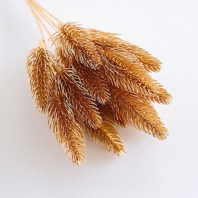 4 Metallic Artificial Pine Grass Bushes - Gold ARTI_METLIC27_GOLD