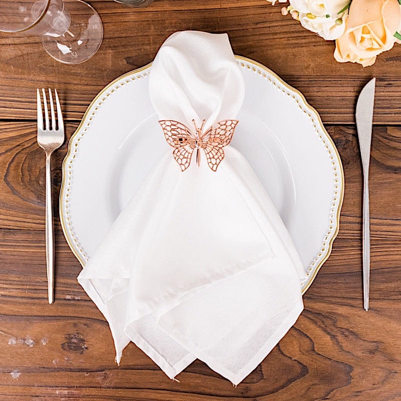 4 Metallic Laser Cut Butterfly Napkin Rings