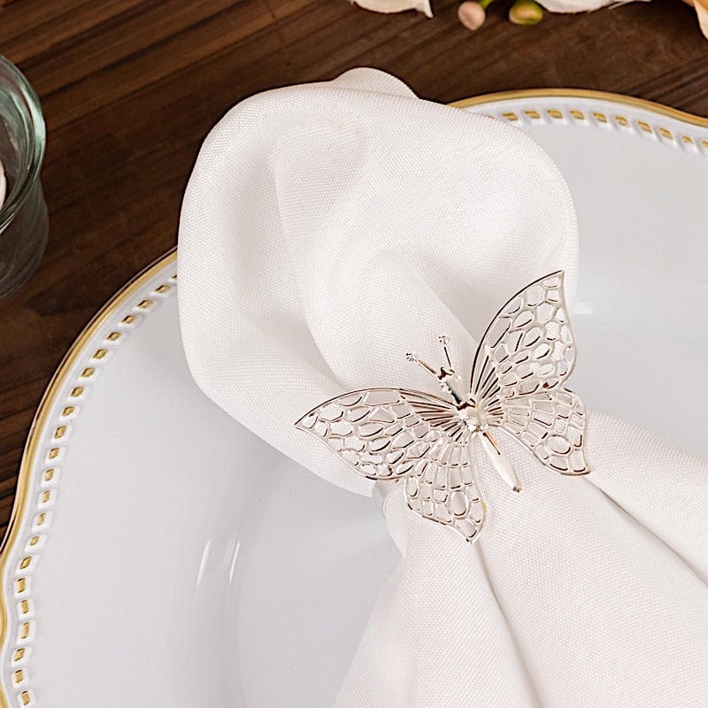 4 Metallic Laser Cut Butterfly Napkin Rings