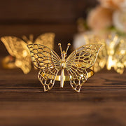 4 Metallic Laser Cut Butterfly Napkin Rings