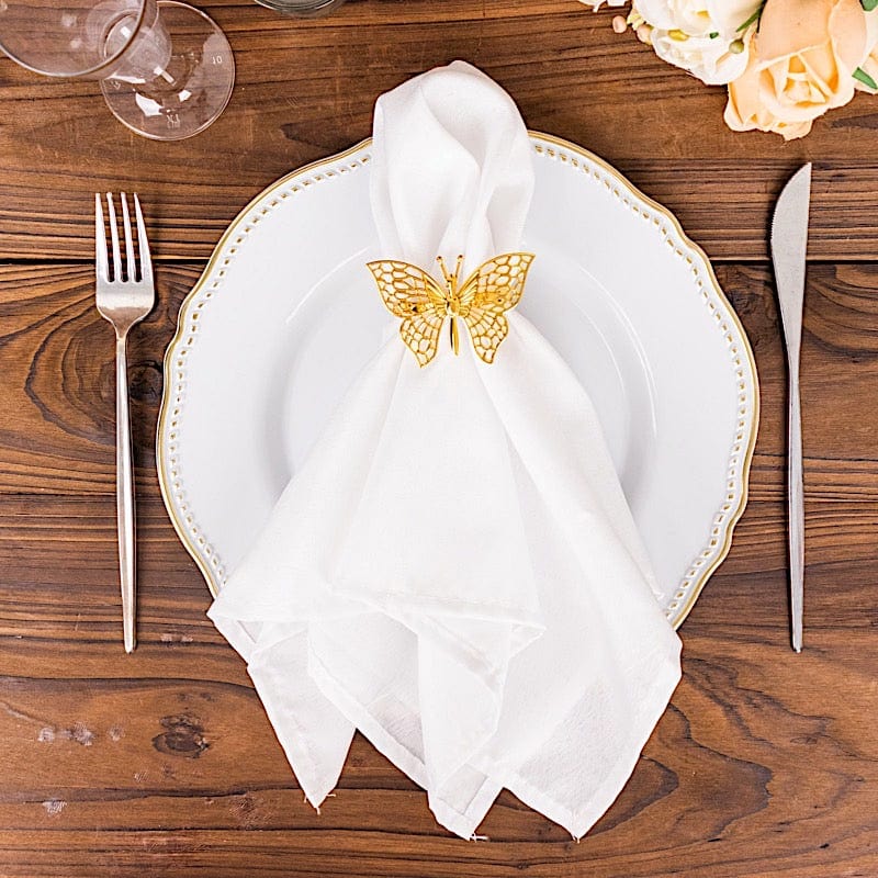 4 Metallic Laser Cut Butterfly Napkin Rings